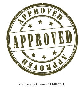 Approved grunge stamp, vector illustration
