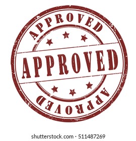 Approved grunge stamp, vector illustration