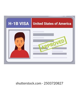 Approved h 1b visa allowing a young professional to work in the united states of america