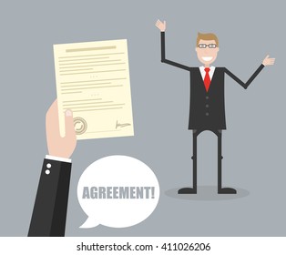 Approved in hand businessman