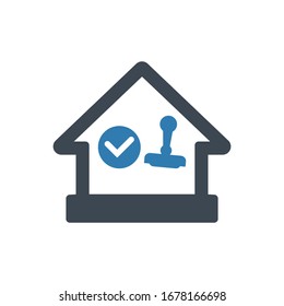 Approved, home loan icon (vector illustration)