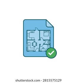 Approved house floor plan icon