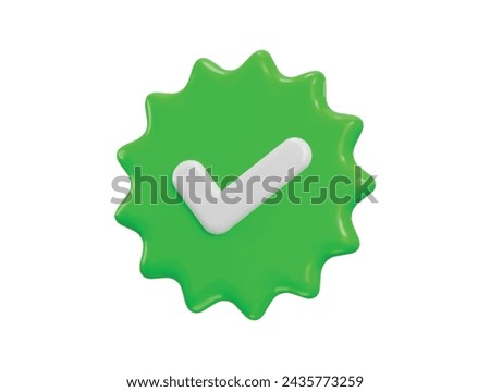 approved icon 3d rendering vector illustration