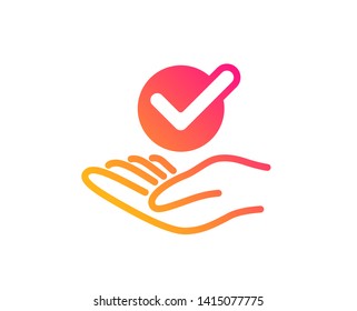Approved icon. Accepted or confirmed sign. Verified symbol. Classic flat style. Gradient approved icon. Vector