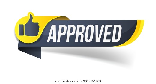 Approved icon. The badge has been tested and verified. Vector illustration approved flag of quality check icon. Featured product with logo for promotion.
