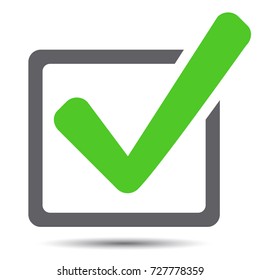 Approved icon box with a green tick ok, Check mark vector