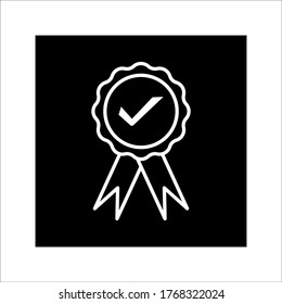 Approved icon Certified medal symbol isolated on white background icon Simple award sign