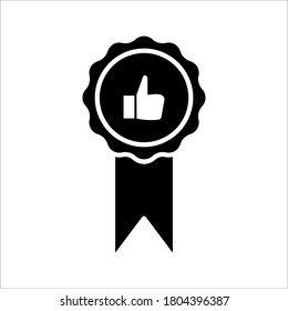 Approved icon Certified medal symbol isolated on white background icon Simple award sign