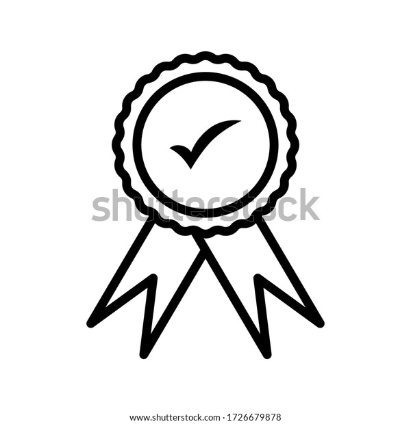 Approved Icon Certified Medal Symbol Isolated Stock Vector (royalty 