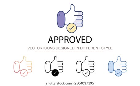 Approved icon design with white background stock illustration