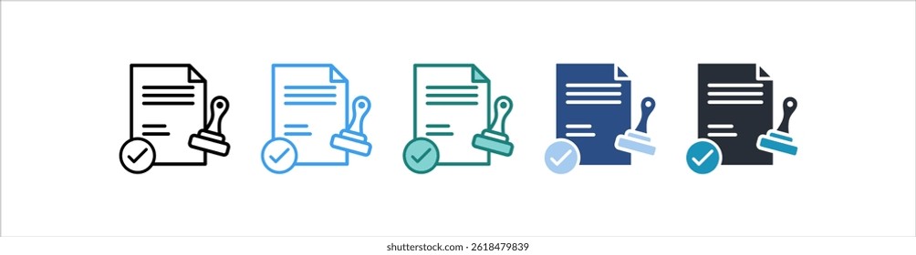 Approved Icon In Different Style Vector