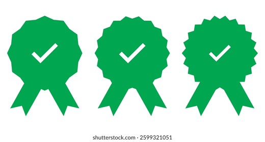 Approved icon in flat style. Certified medal symbol isolated on white background icon Simple award sign. 