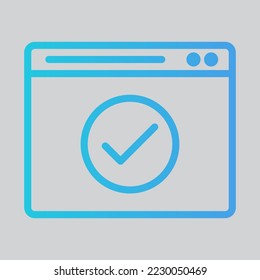 Genehmigtes Symbol im Farbverlauf-Stil über Browser, verwenden für Website-Mobile-App-Präsentation