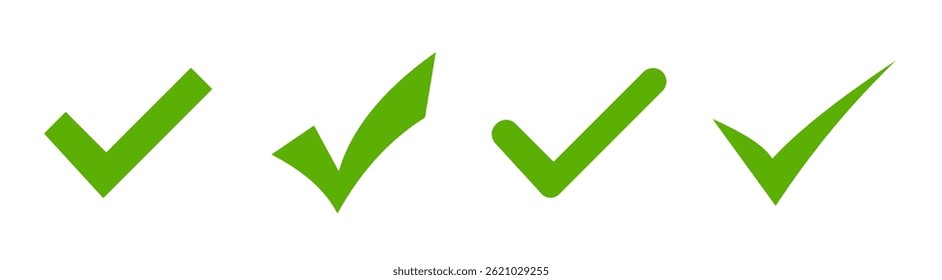 Approved icon. Green check mark vector icons. Check mark icons . Vector illustration.  