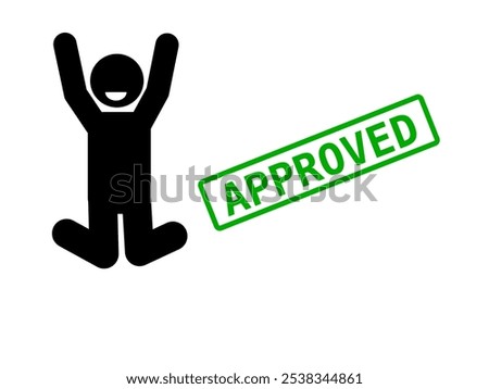 approved icon illustration, approved flat character