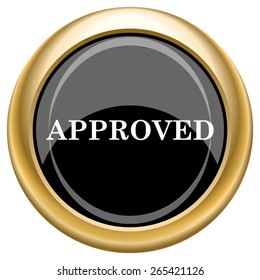 Approved icon. Internet button on white  background. EPS10 Vector. 