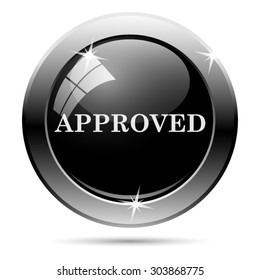 Approved icon. Internet button on white background. EPS10 vector 