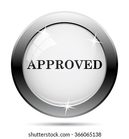 Approved icon. Internet button on white background. EPS10 vector.
