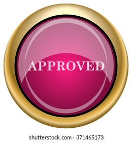 Approved icon. Internet button on white background. EPS10 vector.