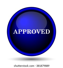 Approved icon. Internet button on white background. EPS10 vector
