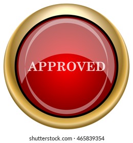 Approved icon. Internet button on white background. EPS10 vector.