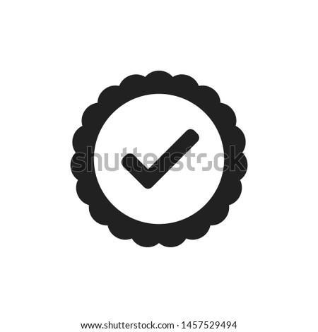 Approved icon isolated. Quality mark. Stamp element. Good result. Check mark symbol. EPS 10
