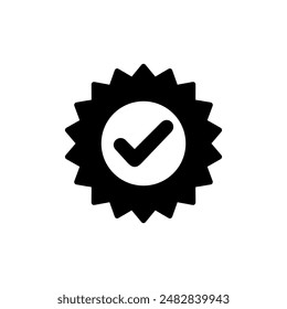 Genehmigte Logo-Design-Symbol. Zertifiziertes Medaillensymbol