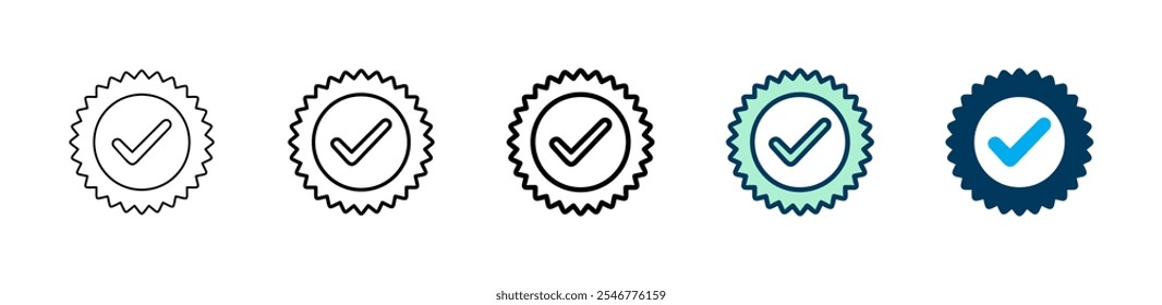 Approved icon logo design. Certified Medal Icon