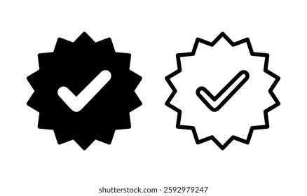 Approved icon logo design. Certified Medal Icon