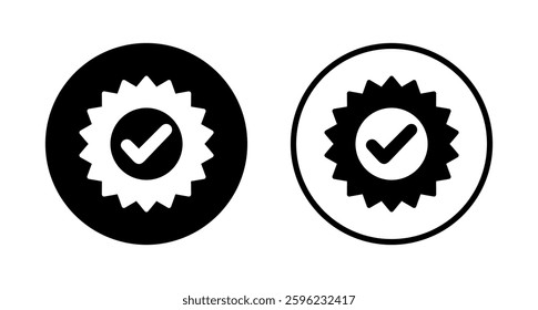 Approved icon logo design. Certified Medal Icon