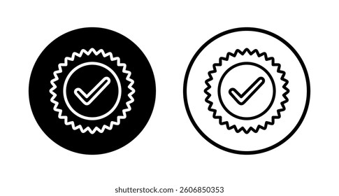 Approved icon logo design. Certified Medal Icon