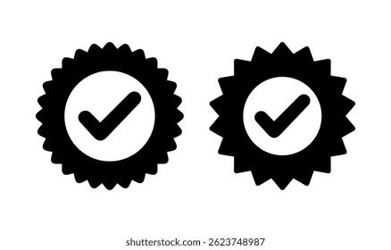 Projeto aprovado de logotipo de ícone. Ícone de Medalha Certificada