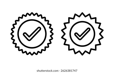 Approved icon logo design. Certified Medal Icon
