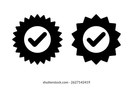 Diseño aprobado del logotipo del icono. Icono de medalla certificado