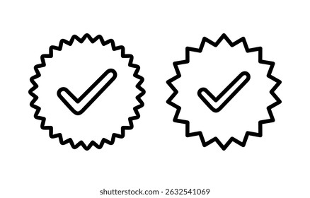 Approved icon logo design. Certified Medal Icon