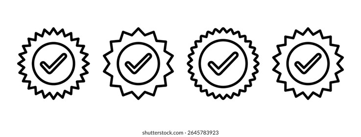 Diseño aprobado del logotipo del icono. Icono de medalla certificado