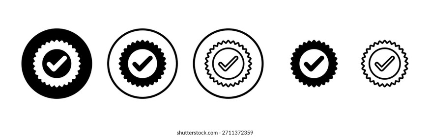 Diseño aprobado del logotipo del icono. Icono de medalla certificado