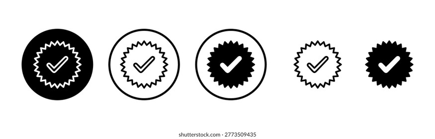 Approved icon logo design. Certified Medal Icon