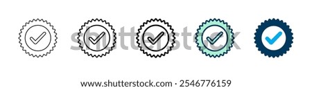 Approved icon logo design. Certified Medal Icon
