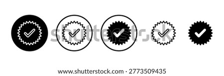 Approved icon logo design. Certified Medal Icon