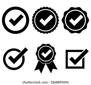 Icono aprobado, logotipo aprobado aislado en fondo blanco