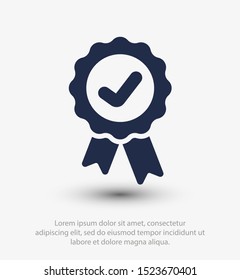 Approved icon. Medal, Award icon vector illustration EPS10
