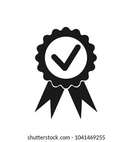 Approved icon or medal of certified. Vector illustration.