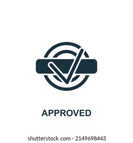 Approved icon. Monochrome simple Banking icon for templates, web design and infographics