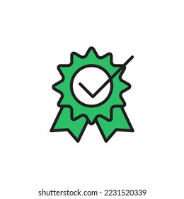 Approved icon on white background