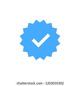 Approved icon. Profile Verification. Accept badge. Quality icon. Check mark. Sticker with tick. Vector illustration