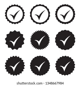 Approved icon. Profile Verification. Accept badge.  