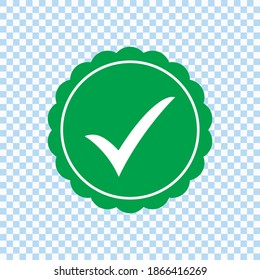 Genehmigtes Symbol. Profilüberprüfung. Abzeichen annehmen.  