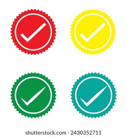 Icono Aprobado. Verificación de perfiles. Aceptar distintivo, eps10