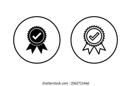 Approved icon set. Certified Medal Icon